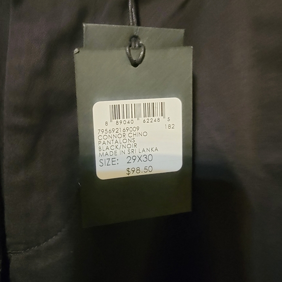 NWT Mens sz 29 x 30 Club Monaco Connor Chino Black Pants - Picture 6 of 8